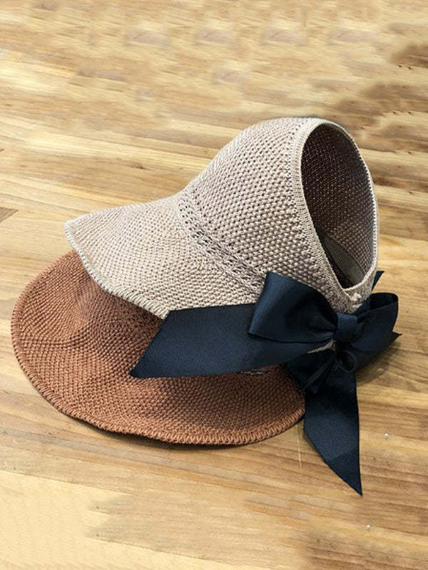 Solid Color Sunscreen Straw Woven Breathable Adjustable Hat