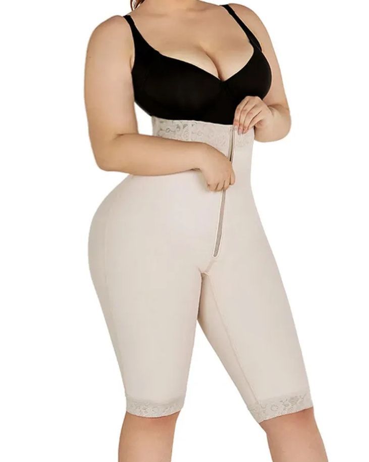 Double Compression High-Waisted Butt Lifting Shorts Knee Short And Lift Buttoks-Curvy-Faja
