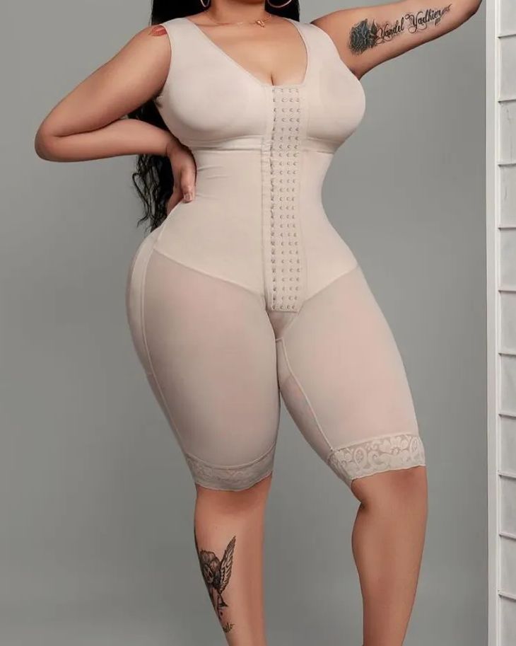 Compression Garment Tummy Control Fajas Adjustable Hook And Eye Front Closure Women Shapewear Post Liposuction -Curvy-Faja