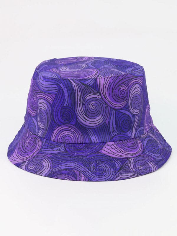 FOLDABLE STARRY SKY OIL PAINTING DOUBLE-SIDED FISHERMAN HAT-Curvy-Faja