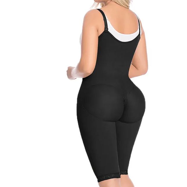 Open Bust Tummy Control Fajas Adjustable Hook And Eye Front Closure Women Shapewear-Curvy-Faja