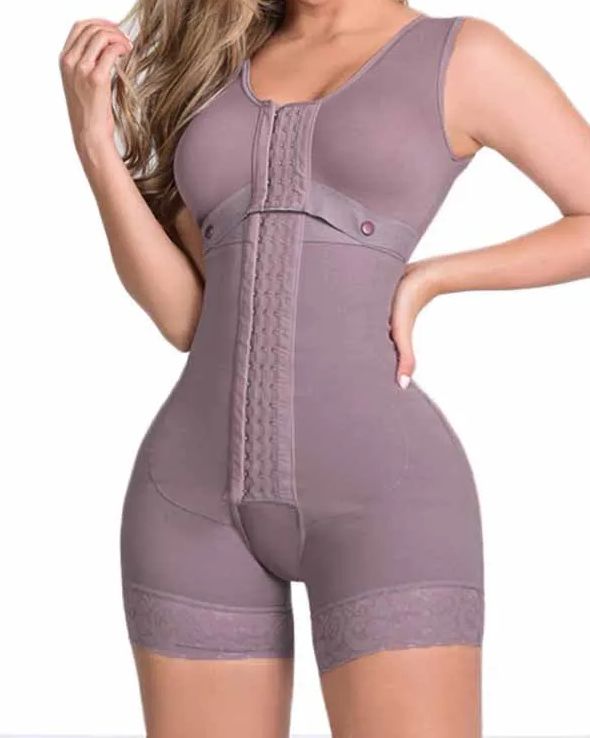 High Compression Shapewear With Hook And Eye Front Closure shaper Adjustable Bra Slimming Bodysuit-Curvy-Faja