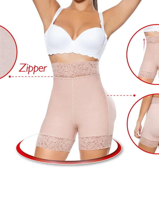 Women Butt Lifter High Waist Hip Enhancer Pads Underwear Shapewear Lace Padded Control Panties-Curvy-Faja