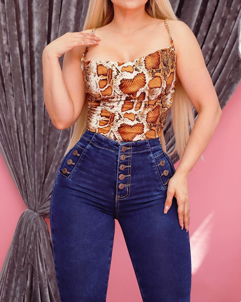 High Waist Tummy Control Stretchy Jeans-Curvy-Faja