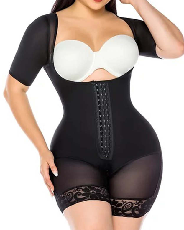 Open Bust Shapewear Hip Lift Faja Compression Postpartum Bodysuit-Curvy-Faja