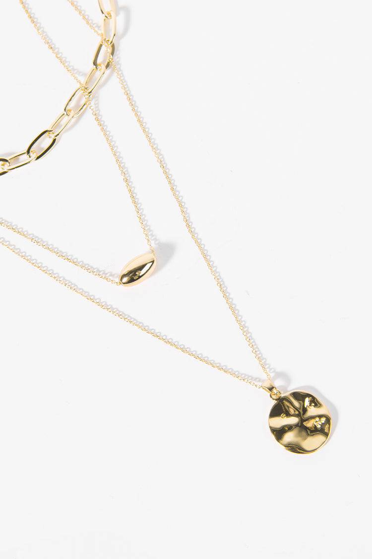 Pinky Promise Gold Geometric Metal Necklace-Curvy-Faja