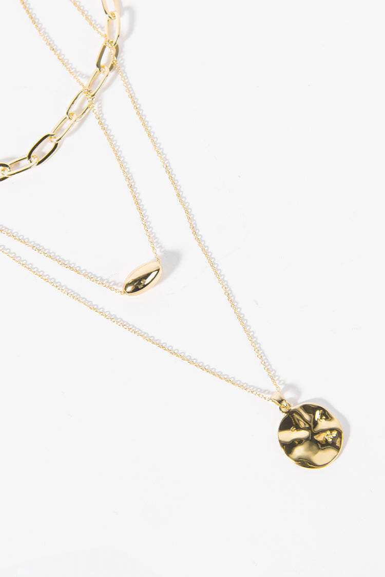 Pinky Promise Gold Geometric Metal Necklace-Curvy-Faja