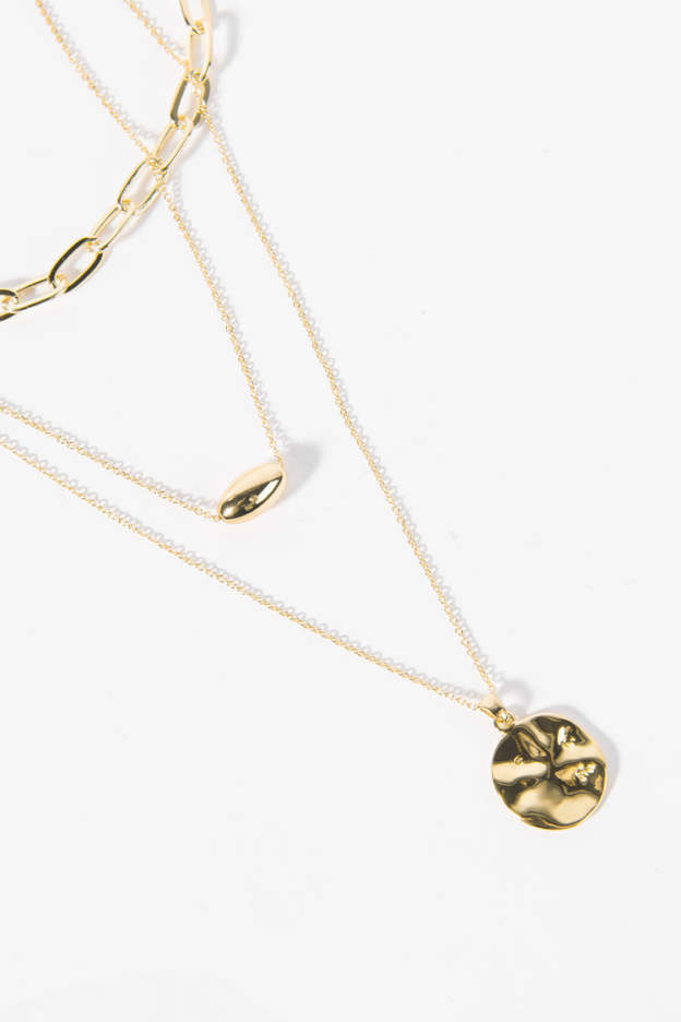 Pinky Promise Gold Geometric Metal Necklace-Curvy-Faja