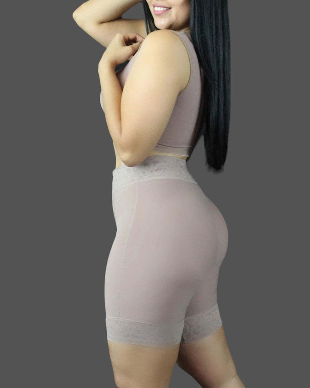 High Waist Hip Lift Shorts-Curvy-Faja