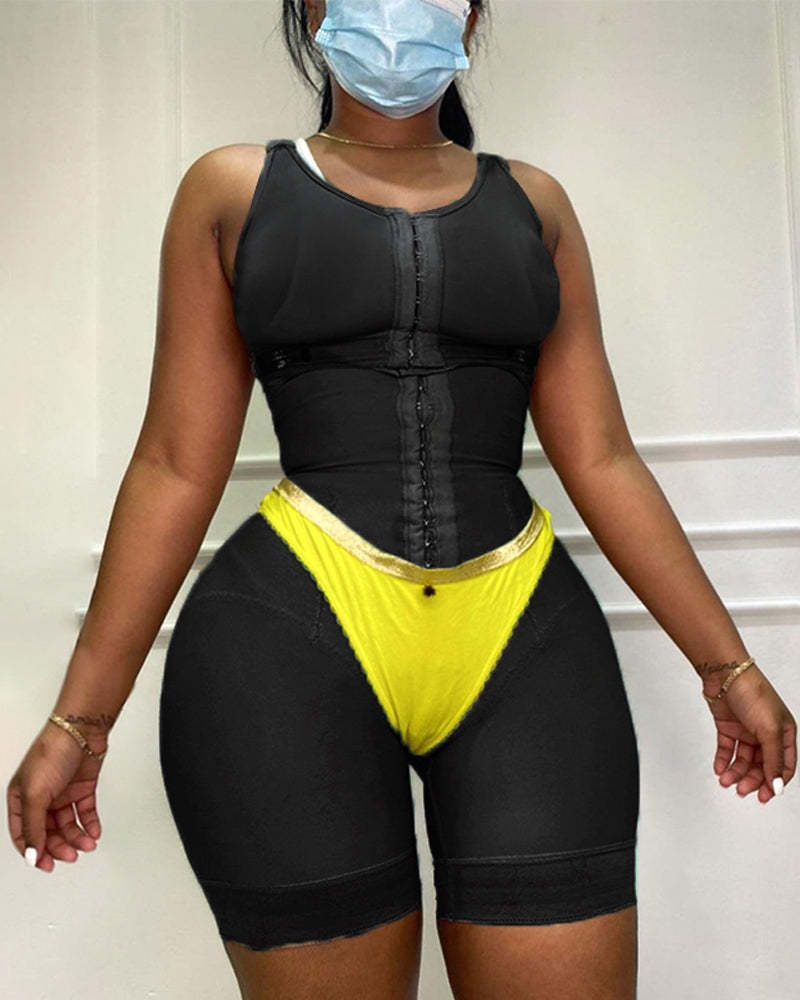 Tummy Control Fajas Adjustable Hook And Eye Front Closure Women Shapewear Post Liposuction-Curvy-Faja