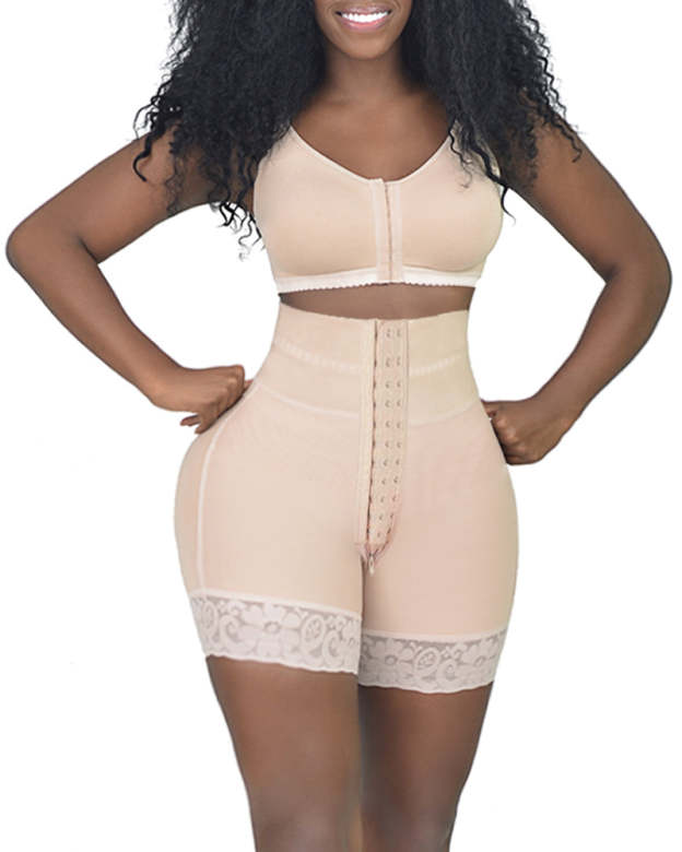 BBL Shorts Double Compression High Waisted With Mid-section Tummy Control Curvy Fit-Curvy-Faja