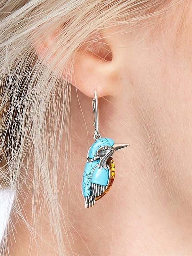 Vintage Bird Alloy Earrings-Curvy-Faja