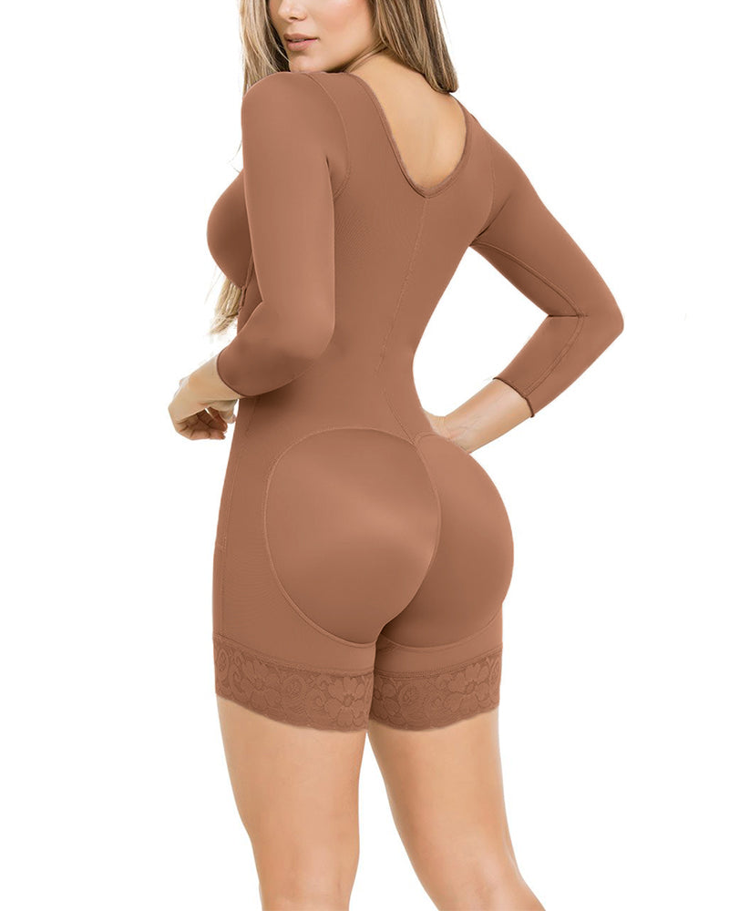 Long Sleeves Bodysuit Firm Control High-Back Shapewear For Women Breathable Bodysuit Compression Fajas-Curvy-Faja
