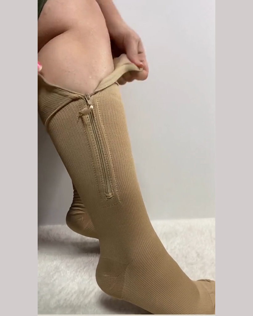 New Compression Zipper Elastic Socks