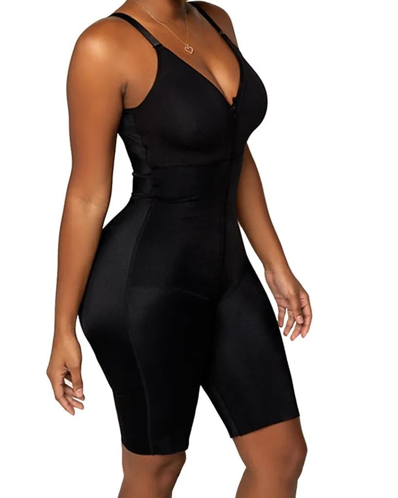 Post Surgery Compression Bodysuit With Built-in Bra Faja Shapewear For Women With Zip Front-Curvy-Faja