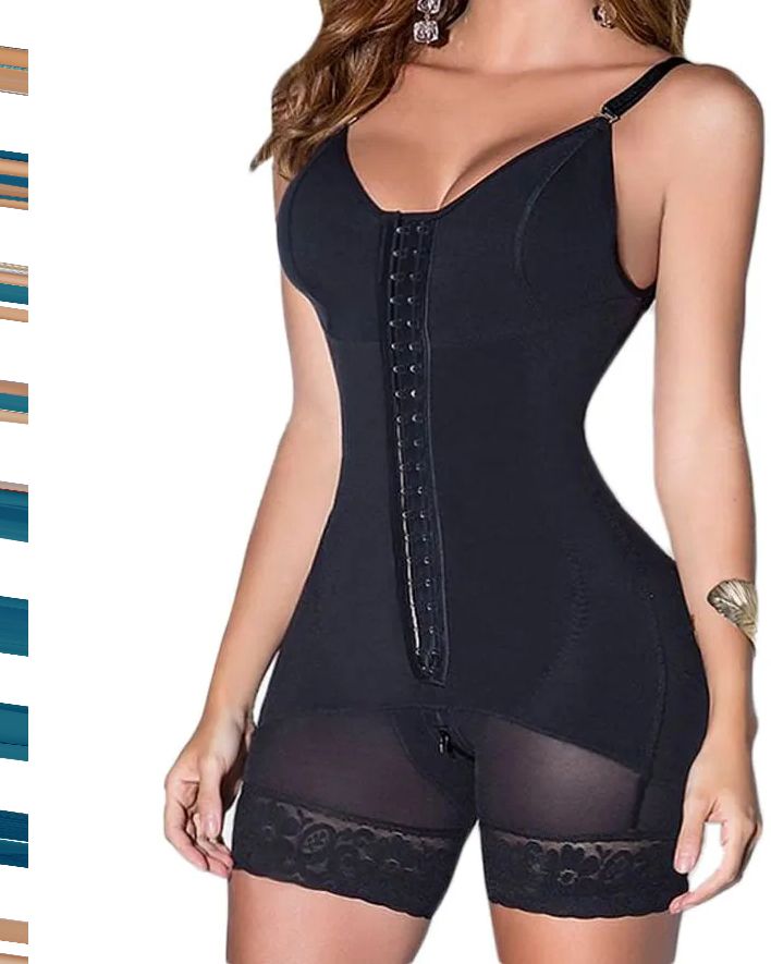 Women's Compression Garment with Thin Straps Hook Closure Waist Slimming Shapewear-Curvy-Faja