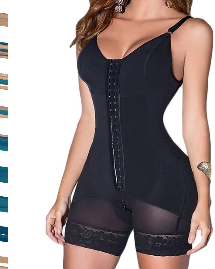 Women's Compression Garment with Thin Straps Hook Closure Waist Slimming Shapewear-Curvy-Faja