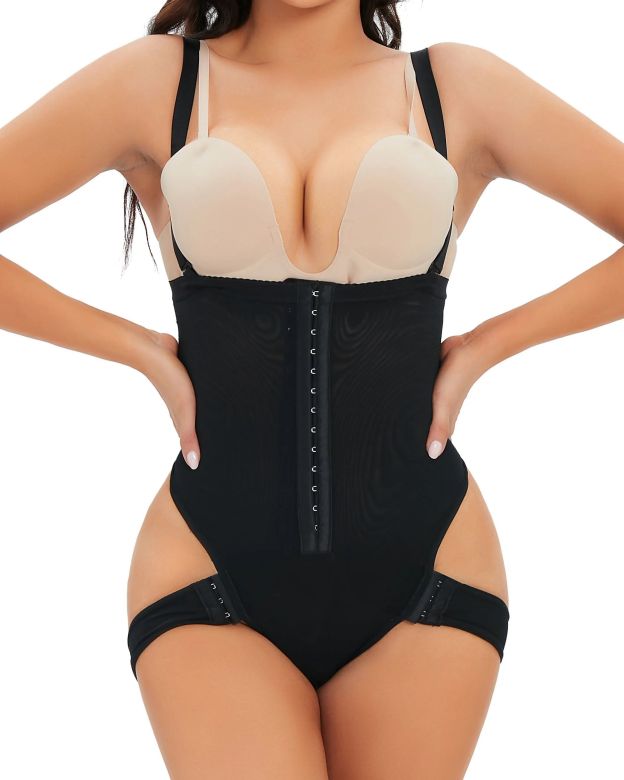 Nylon Mesh Removable Small Strap Body Shaper-Curvy-Faja