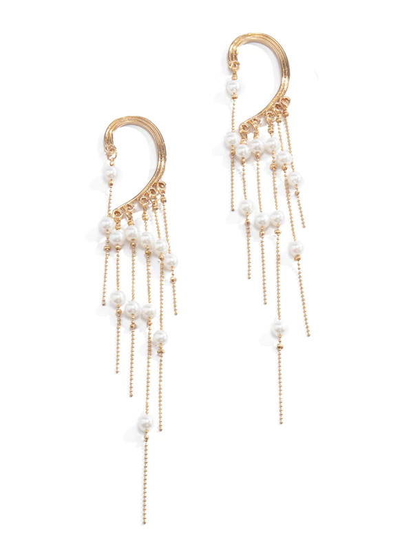 Stylish Beaded Decorated Tasseled Creativity Earrings-Curvy-Faja