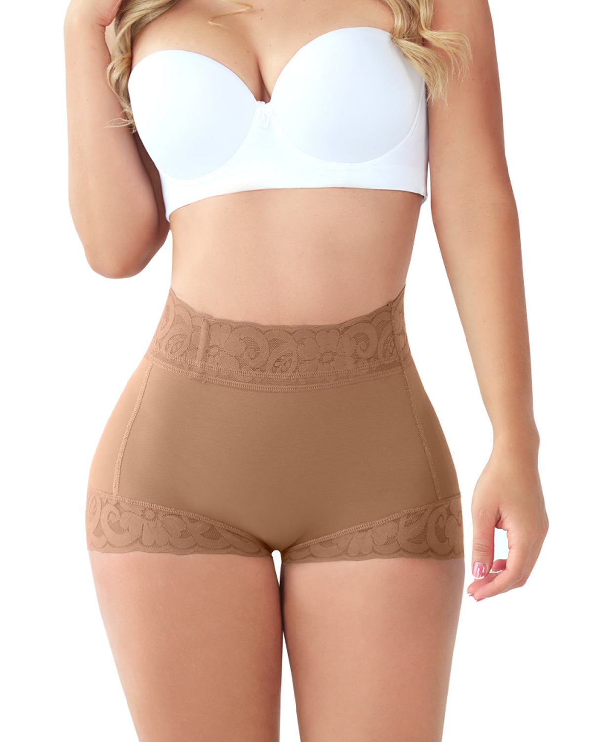 Curveshe Fajas, Curveshe High Waist Seamless Butt Lifting Shorts, Lace  Invisible Body Shaper Butt Lifter Panty (Apricot,L) : : Clothing,  Shoes & Accessories