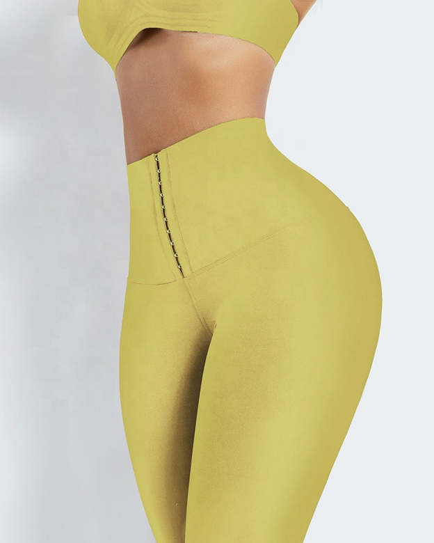 3 Breasted Abdominal Hip Raise High Waist Stretch Yoga Leggings-Curvy-Faja