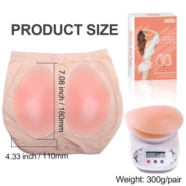 300G Silicone Butt Pads Buttock Enhancer Underwear Silicone Padded Panties for Women-Curvy-Faja