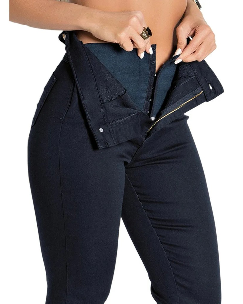 Jeans High Waist With Super Lipo Spandex-Curvy-Faja