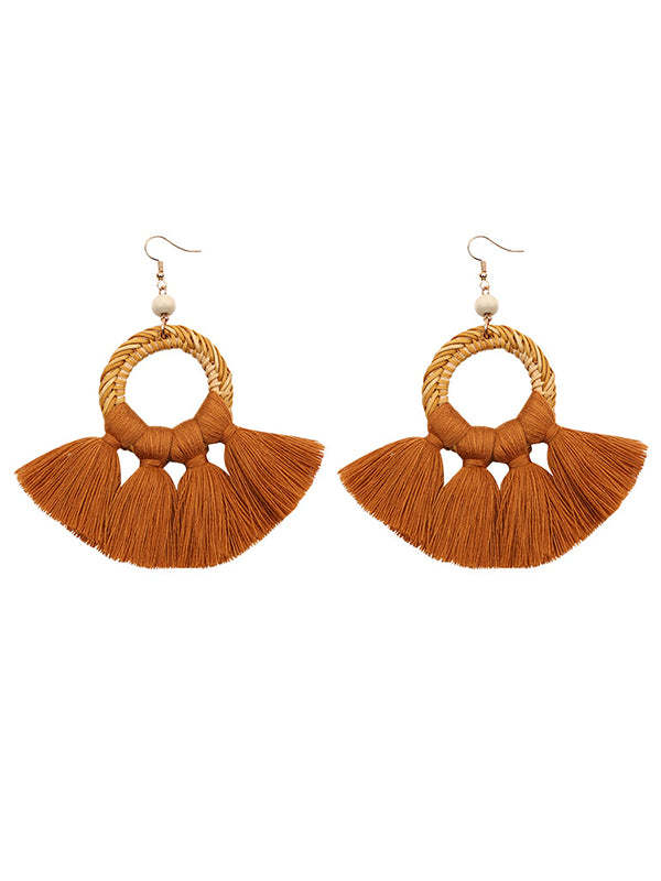 Tasseled Knitting Bohemia Earrings-Curvy-Faja