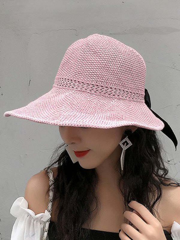 Solid Color Sunscreen Straw Woven Breathable Adjustable Hat