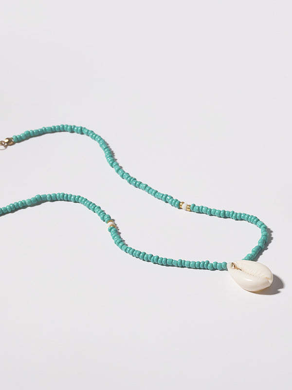 Personalized Ethnic Beaded Shell Double Layer Set Necklace-Curvy-Faja