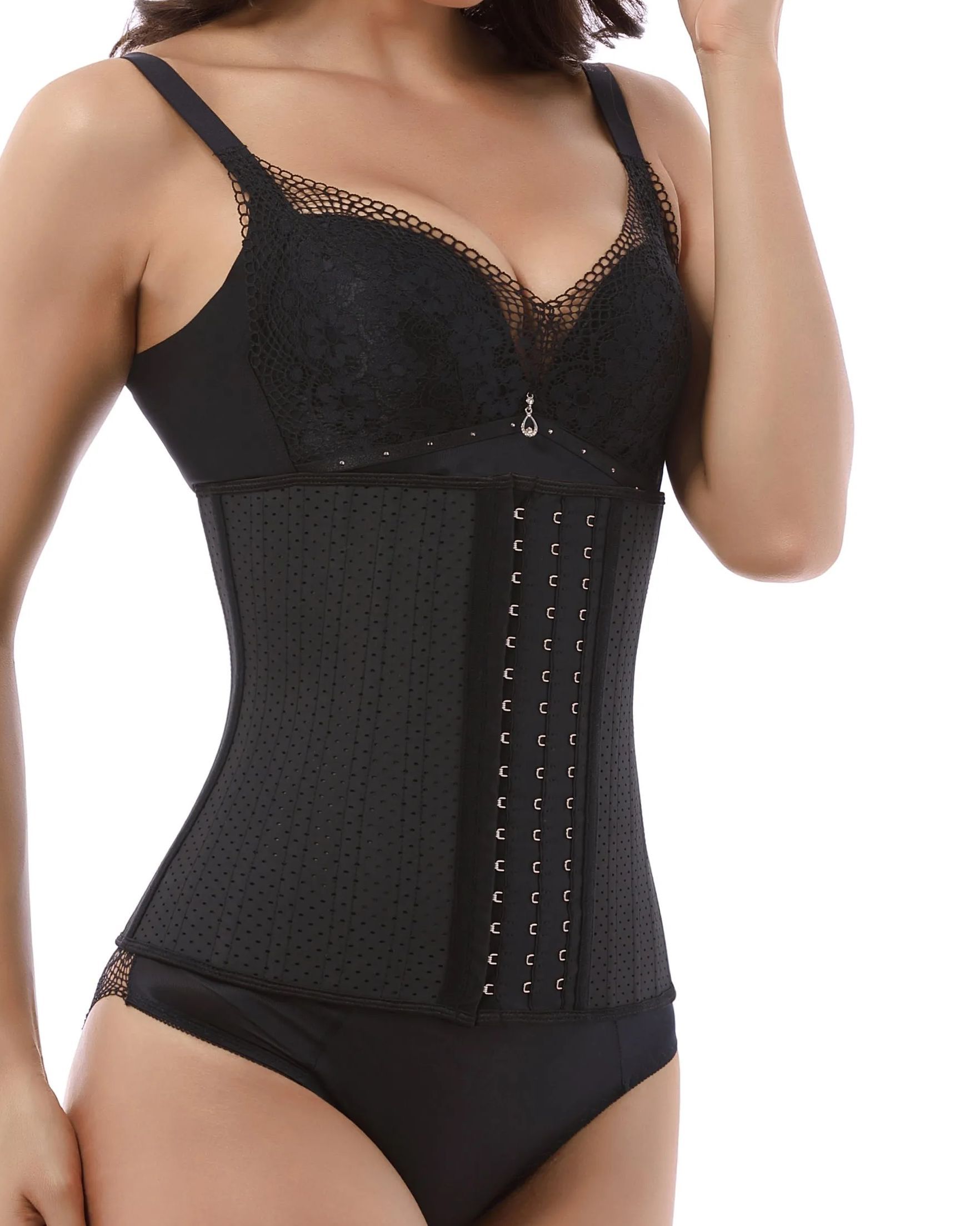 Corset Latex Buckle Waist Corset Belt LATEX Rubber Straps Corset-Curvy-Faja