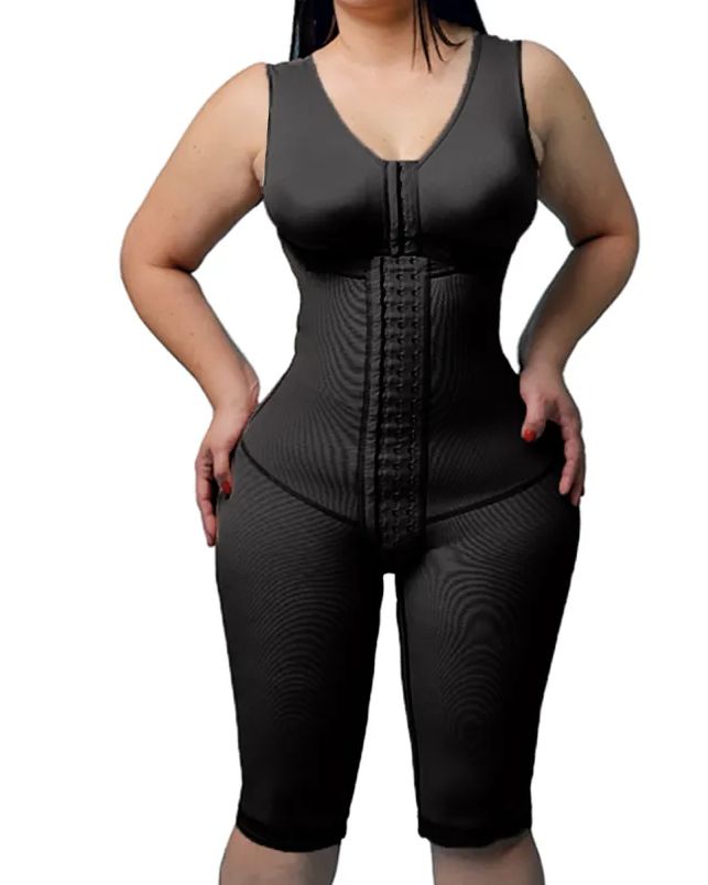 Women's Compression Shapewear Knee-length Girdle With Bra Slimming Bodysuit-curvy-faja