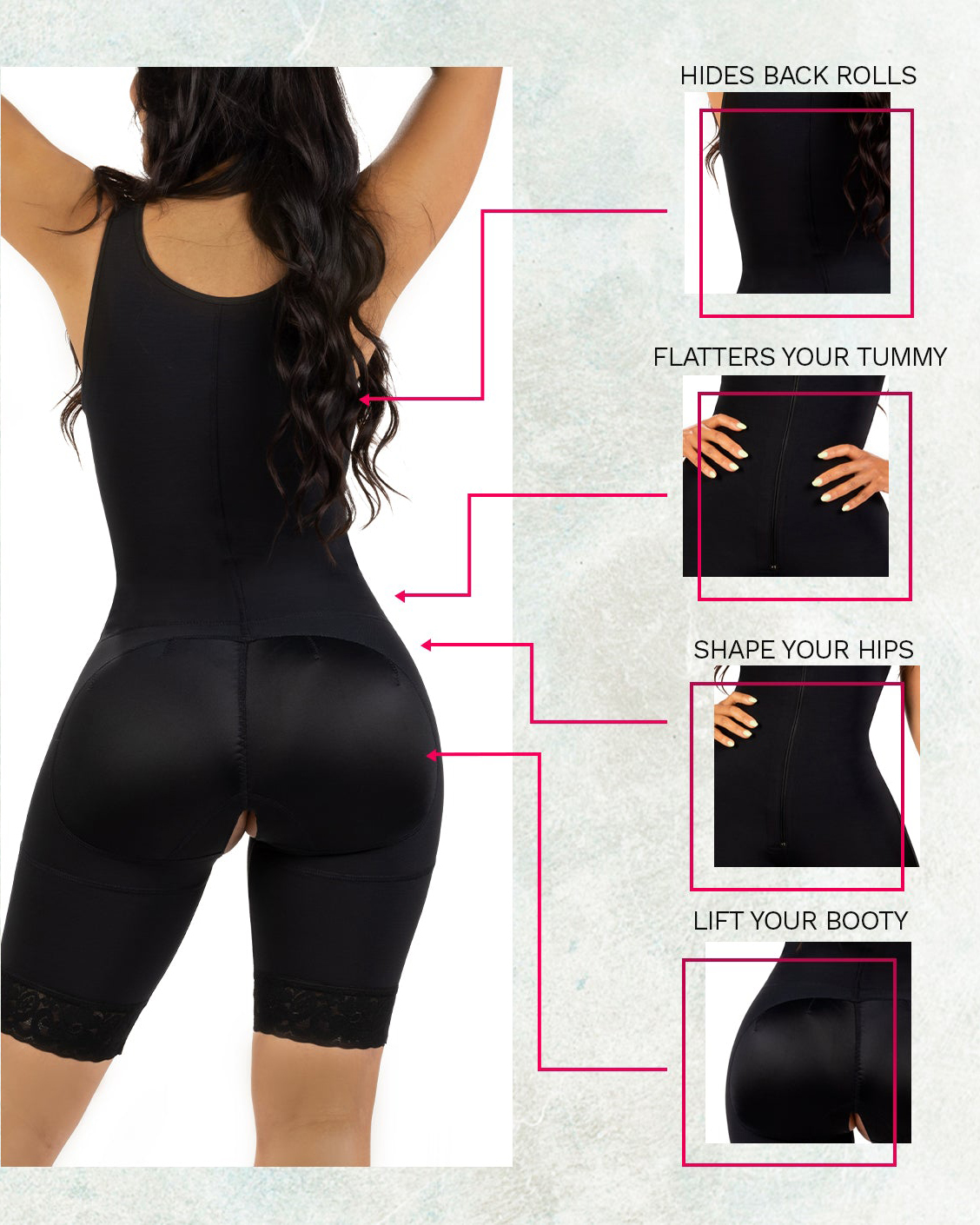 Bum Lift Tummy Control Shapewear Mid Thigh Faja-Curvy-Faja