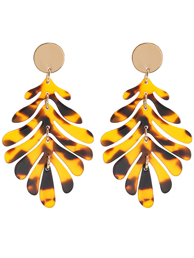 Fashion Vintage Leopard Print Beach Earrings-Curvy-Faja