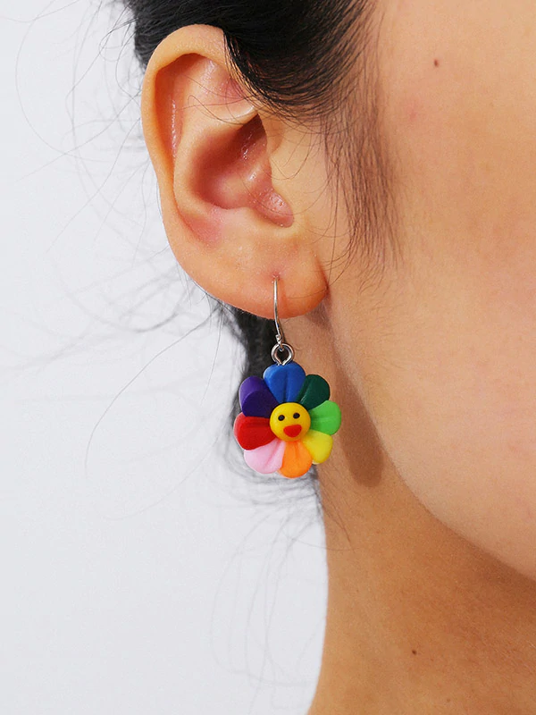 Fashion Colorful Smiley Acrylic Earrings-Curvy-Faja