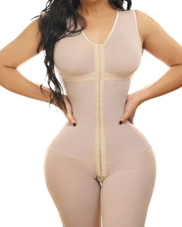 Women Breathable Shapewear Strong 3 Level Clasp Bodysuit With Arotch Opening Weight Loss Fajas-curvy-faja