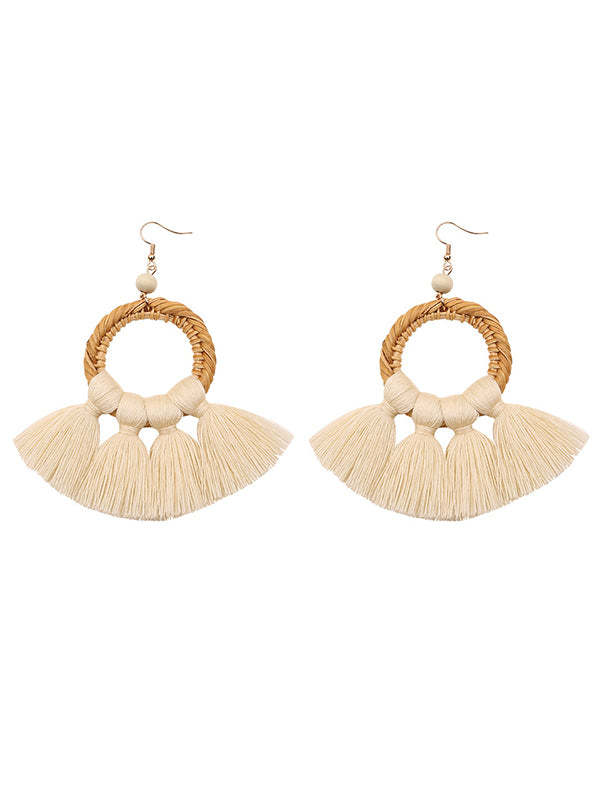 Tasseled Knitting Bohemia Earrings-Curvy-Faja