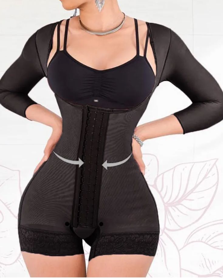 High Comression Tummy Control Shapewear Slimming Fajas Lace Body Shaper