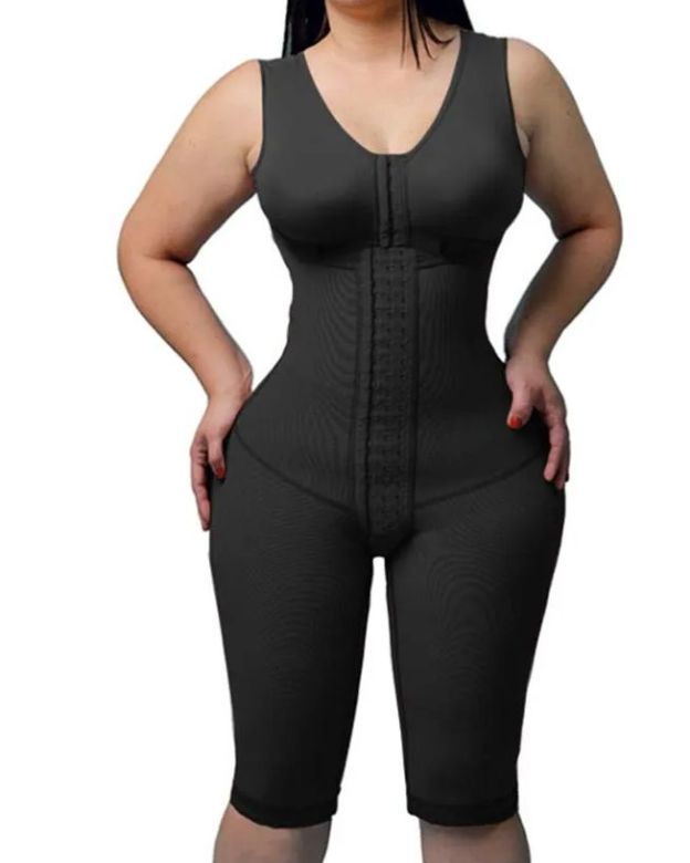 Women's Compression Shapewear Knee-length Girdle With Bra Slimming Bodysuit-Curvy-Faja