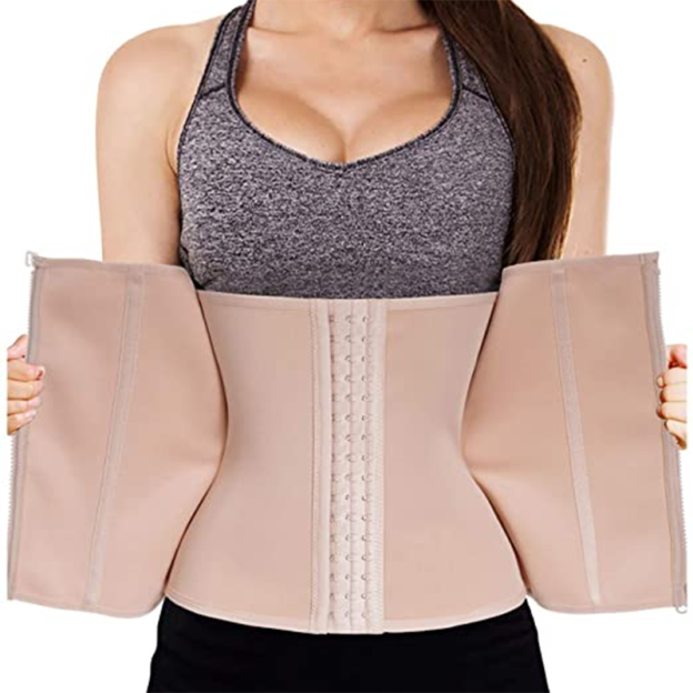 Waist Trainer Corset for Tummy Fat Burning weightloss Double Control Body Shapewear with Zipper & Hook-Curvy-Faja