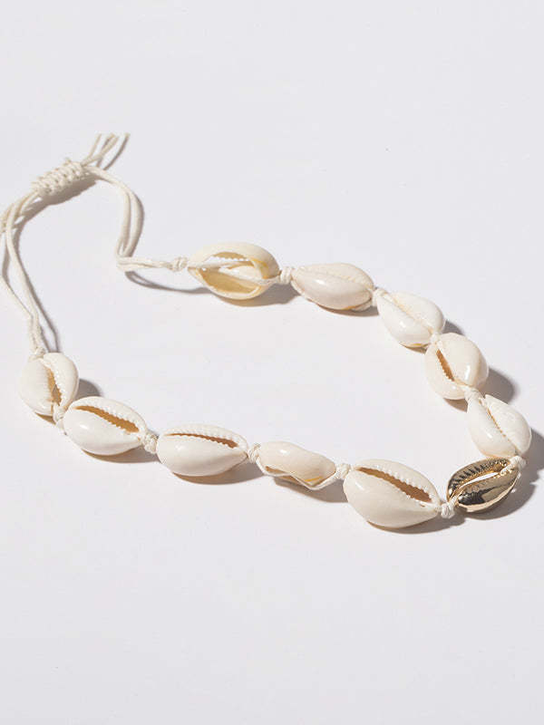 Personalized Ethnic Beaded Shell Double Layer Set Necklace-Curvy-Faja