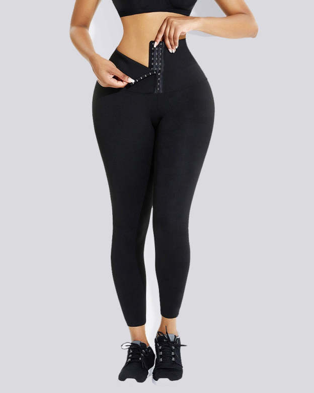 3 Breasted Abdominal Hip Raise High Waist Stretch Yoga Leggings-Curvy-Faja