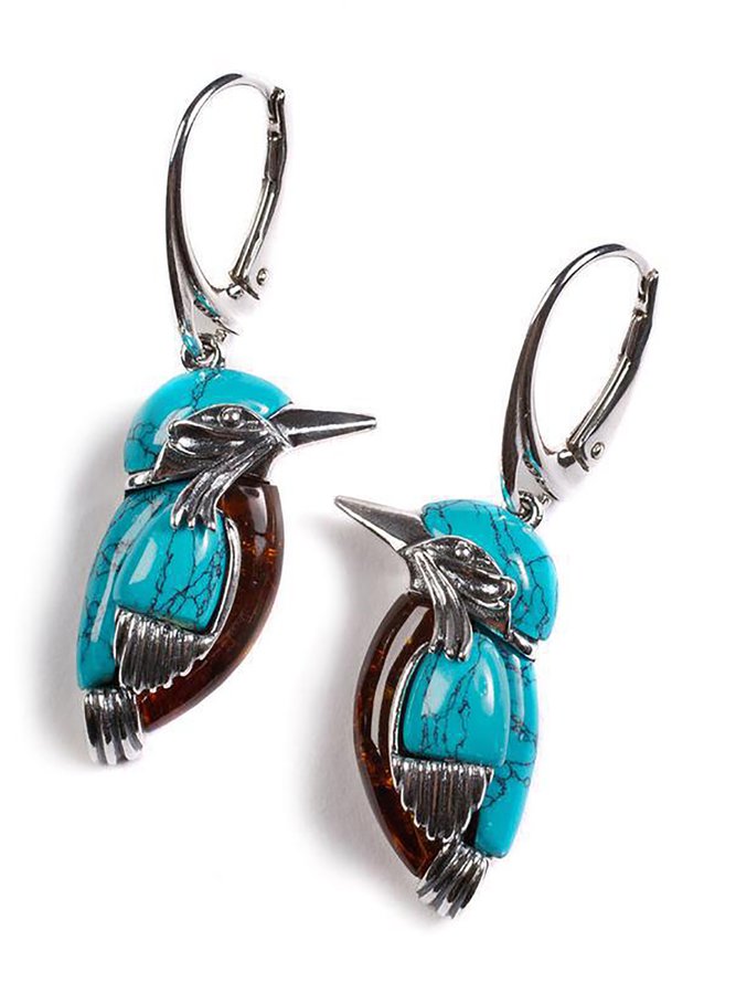 Vintage Bird Alloy Earrings-curvy-faja