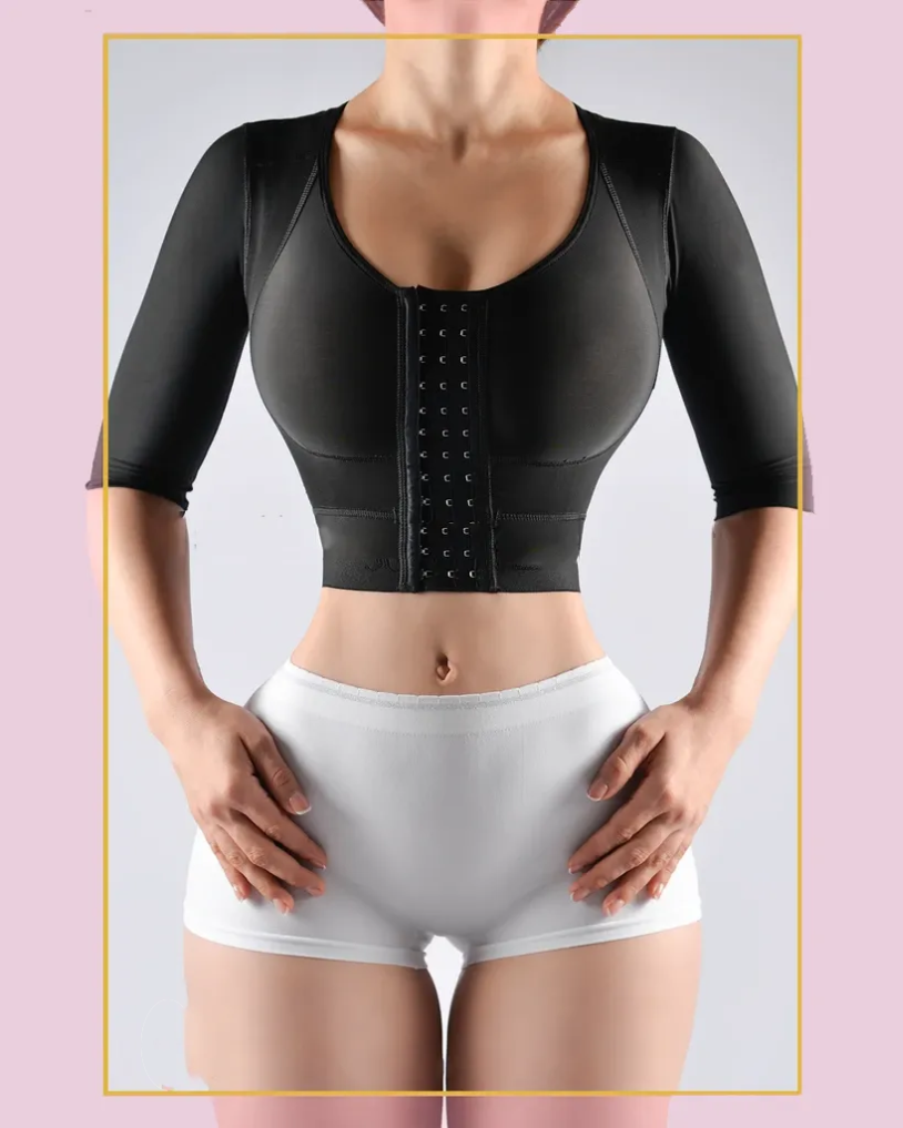 Strapless Top With Middle Sleeve Breasted Hood-curvy-faja