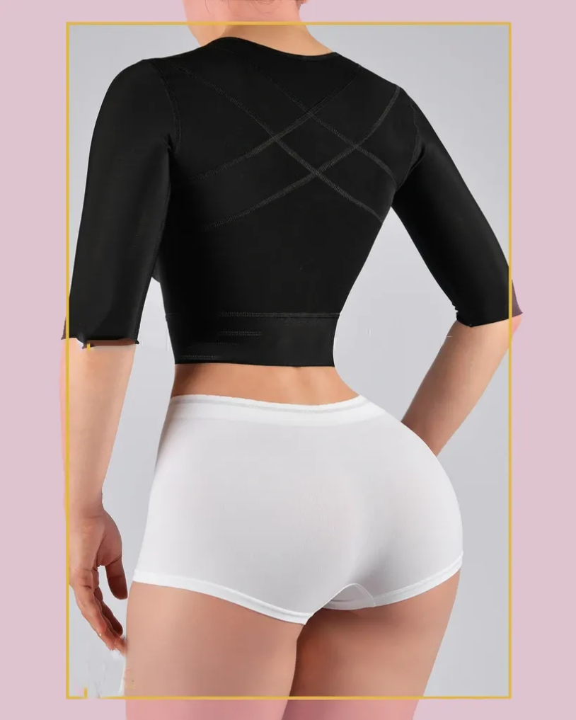 Strapless Top With Middle Sleeve Breasted Hood-Curvy-Faja