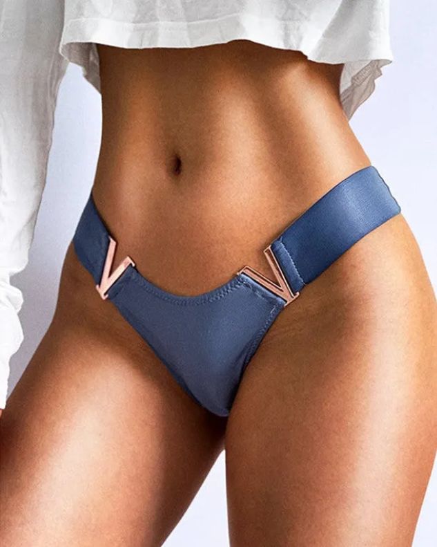Female V Letter Solid Color Underwear-Curvy-Faja