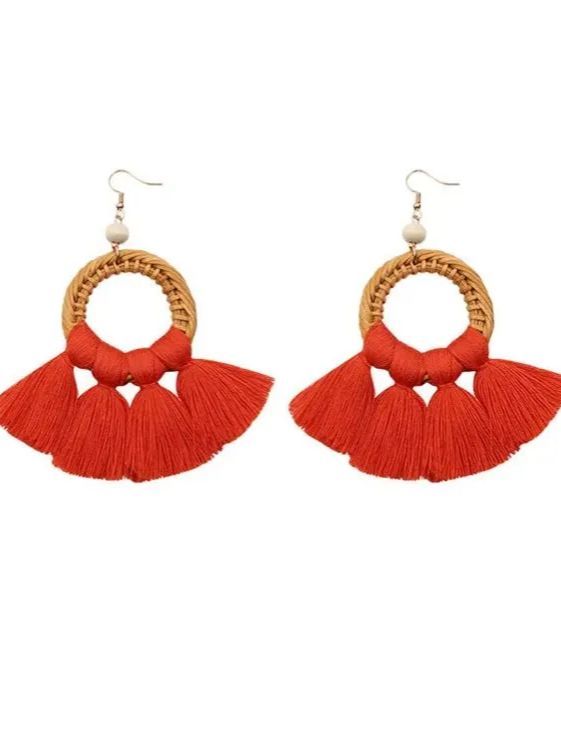 Tasseled Knitting Bohemia Earrings-Curvy-Faja