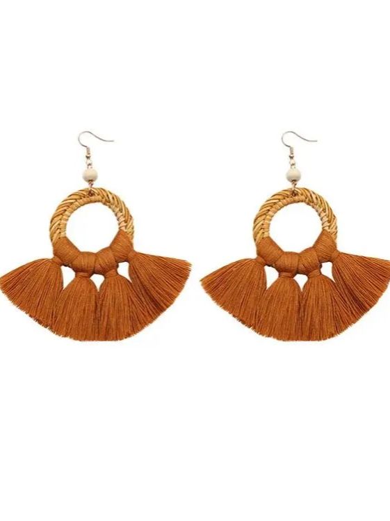 Tasseled Knitting Bohemia Earrings-Curvy-Faja