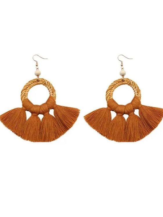 Tasseled Knitting Bohemia Earrings-Curvy-Faja
