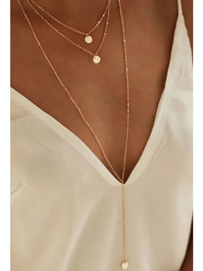 Round Pendant Layered Necklace Set-Curvy-Faja